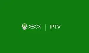 Green background with Xbox logo and the word 'IPTV' beside it in white text